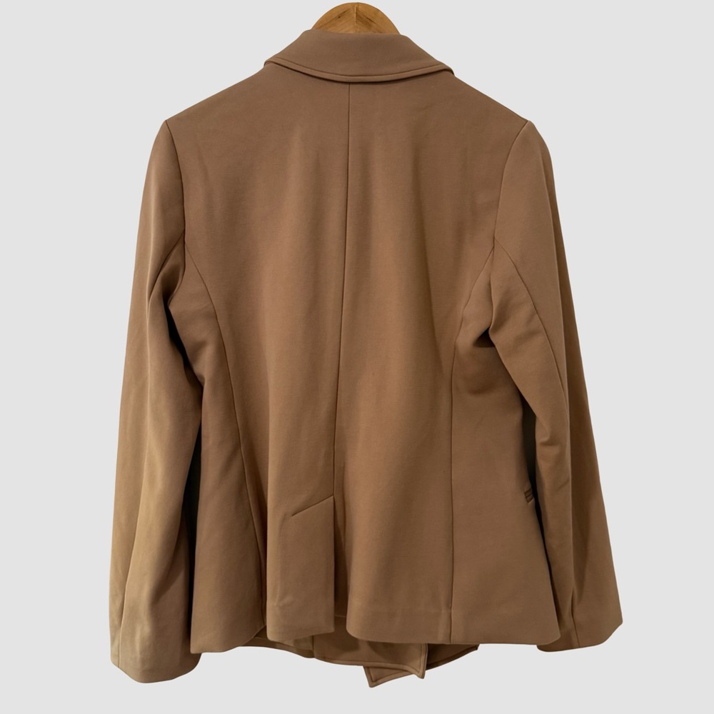 SPANX Tan Asymmetrical Fitted Tailored Long Sleeve Blazer M ($228) NWOT - Picture 2 of 7